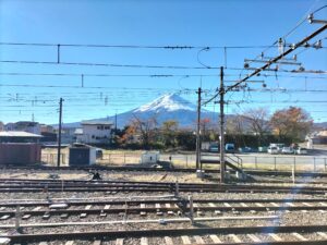 Mt.Fuji view from a train station.